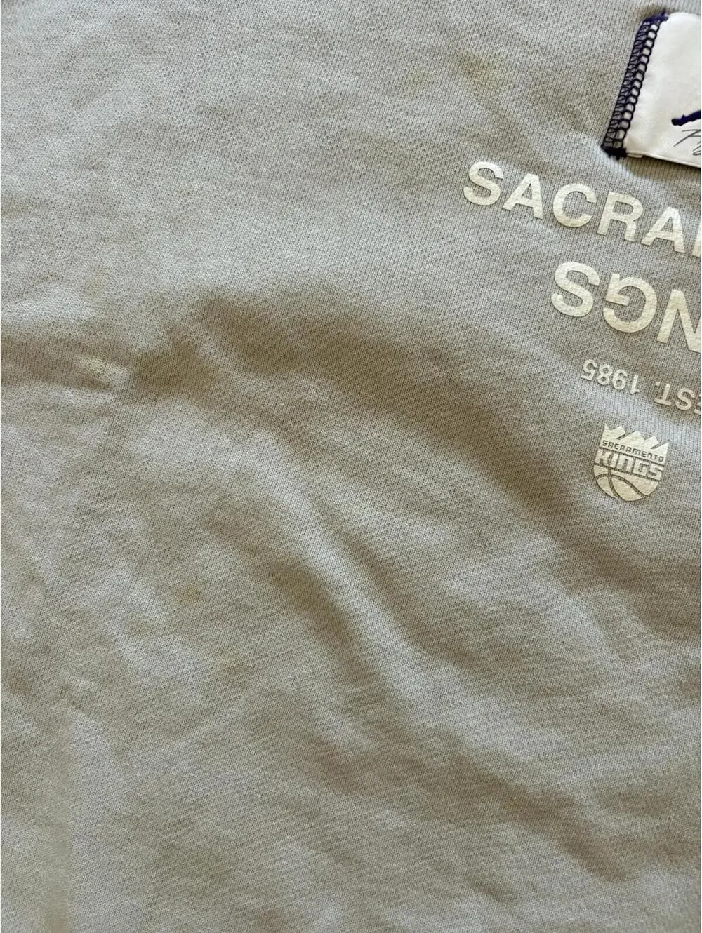 Air Jordan Flight Sacramento Kings Gray Crewneck Nike NBA Men’s Size 2XL - USED